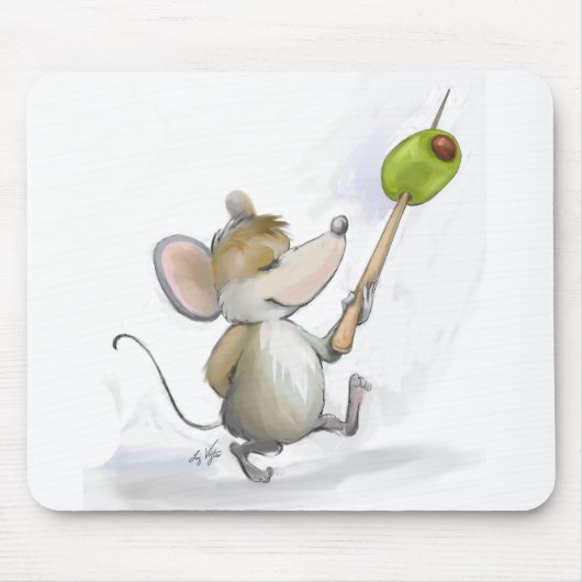 Merry Mouse Moe mit Olive Mousepad (Vorne)