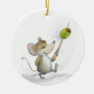 Merry Mouse Moe mit Olive Round Ornament