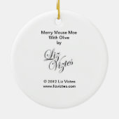 Merry Mouse Moe mit Olive Round Ornament (Hinten)