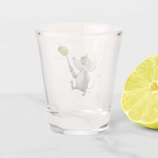 Merry Mouse Moe mit Olive Shot Glas (Rückseite)