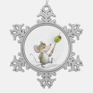 Merry Mouse Moe mit Olive Snowflake Ornament