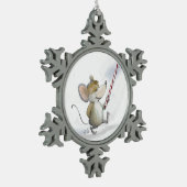 Merry Mouse Moe Pewter Snowflake Ornament (Links)