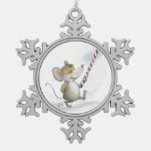 Merry Mouse Moe Pewter Snowflake Ornament (Vorderseite)