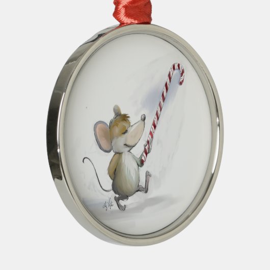 Merry Mouse Moe Round Ornament (Rechts)