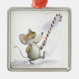 Merry Mouse Moe Square Ornament