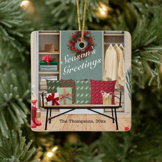 Merry Mudroom Scene Keramikornament (Baum)