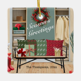 Merry Mudroom Scene Keramikornament