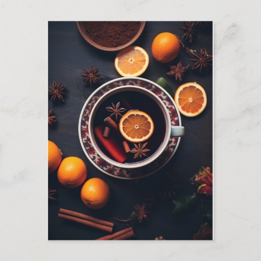 Merry & Mulled | Gemütlicher Urlaub Drink Postkarte (Vorderseite)