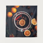 Merry & Mulled | Gemütlicher Urlaub Drink Wandteppich (Vorderseite (Horizontal))