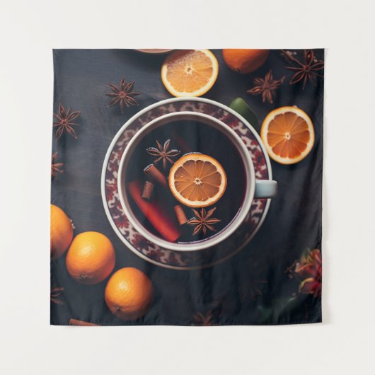 Merry & Mulled | Gemütlicher Urlaub Drink Wandteppich (Vorderseite)