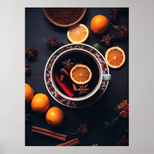 Merry & Mulled   Gemütliches Heiligabendgetränk Poster