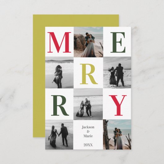 Merry Multi Foto Weihnachtsdesign (Vorne/Hinten)