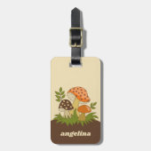 Merry Mushroom mit Individuelle Name Gepäckanhänger (Vorderseite vertikal)