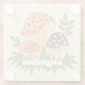 Merry Mushroom mit Individuelle Name Glasuntersetzer (Rückseite)