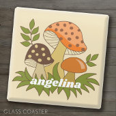 Merry Mushroom mit Individuelle Name Glasuntersetzer
