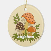 Merry Mushroom mit Individuelle Name Keramik Ornament (Links)