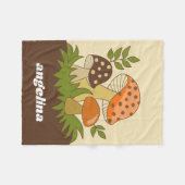 Merry Mushroom with Custom Name Fleecedecke (Vorderseite (Horizontal))