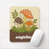 Merry Mushroom with Custom Name Mousepad (Mit Mouse)