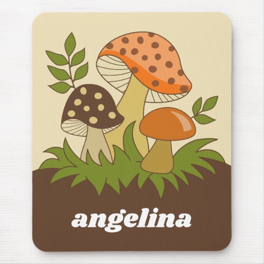 Merry Mushroom with Custom Name Mousepad (Vorne)