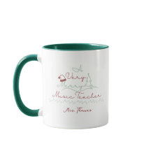 Merry Music Teacher Personalisiert Green Christmas