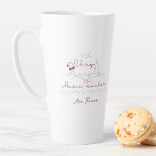Merry Music Teacher Personalisiert Weihnachten Milchtasse