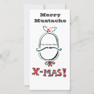 Merry Mustache Fotokarte Feiertagskarte