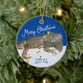 Merry n Bright Pet Iguana Weihnachten Keramik Ornament