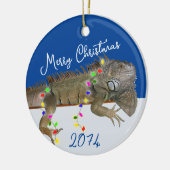 Merry n Bright Pet Iguana Weihnachten Keramik Ornament (Links)
