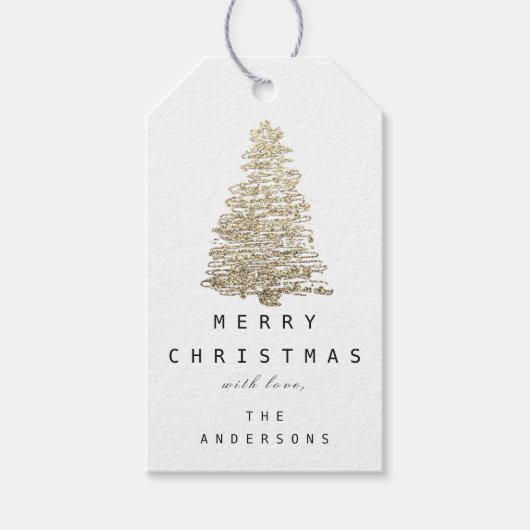 Merry Name Holiday Weihnachtsbaum Champaigne Gold Geschenkanhänger (Vorderseite)
