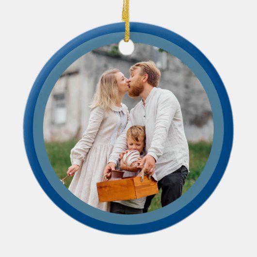 Merry Navy Intergléry Niedlich 1 Chrismukah Foto Keramik Ornament (Hinten)