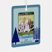 Merry Navy Interreligiöse Chrismukkah Double Side Ornament Aus Metall (Vorderseite Rechts)