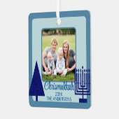 Merry Navy Interreligiöse Chrismukkah Double Side Ornament Aus Metall (Vorderseite links)