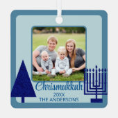 Merry Navy Interreligiöse Chrismukkah Double Side Ornament Aus Metall (Rückseite)