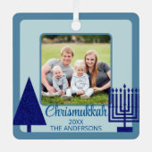 Merry Navy Interreligiöse Chrismukkah Double Side Ornament Aus Metall (Vorderseite)