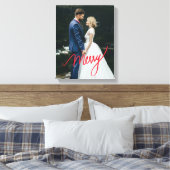 Merry | Neuverheiratetes Foto für die erste Weihna Leinwanddruck (Insitu (Schlafzimmer))