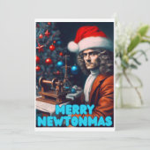Merry Newtonmas Sir Isaac Newton Feiertagskarte (Stehend Vorderseite)