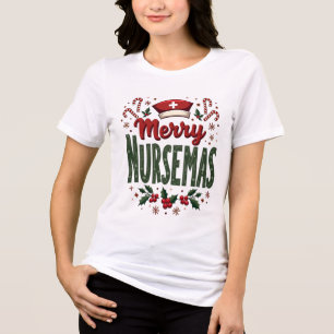 Merry Nursemas Cosy Christmas Geschenk für Kranken Tri-Blend Shirt