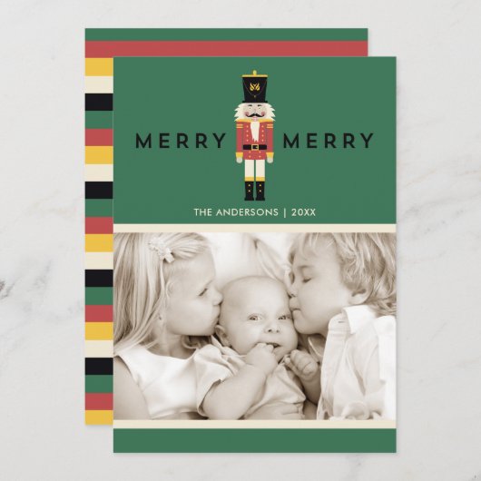Merry Nutcracker Weihnachtskarte Feiertagskarte (Vorne/Hinten)