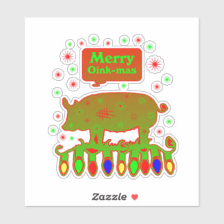 Merry oink mas aufkleber