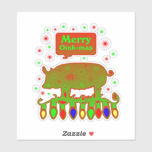 Merry oink mas aufkleber (Blatt)