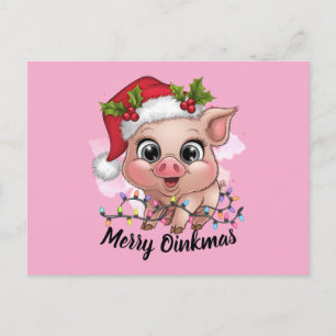 Merry Oinkmas Feiertagspostkarte