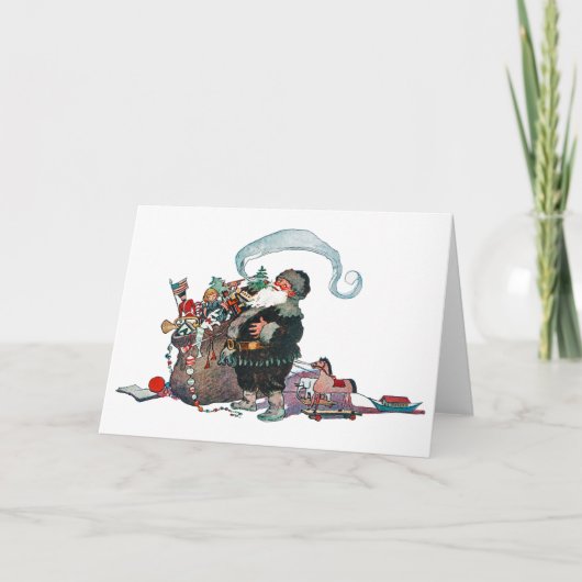 Merry Old Christmas Elf, Jessie Willcox Smith Karte (Vorderseite)