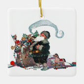 Merry Old Christmas Elf, Jessie Willcox Smith Keramikornament (Vorderseite)