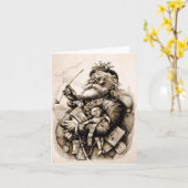 Merry Old Santa Claus Karte (Gelbe Blume)