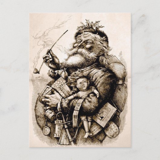 Merry Old Santa Claus Postkarte (Vorderseite)