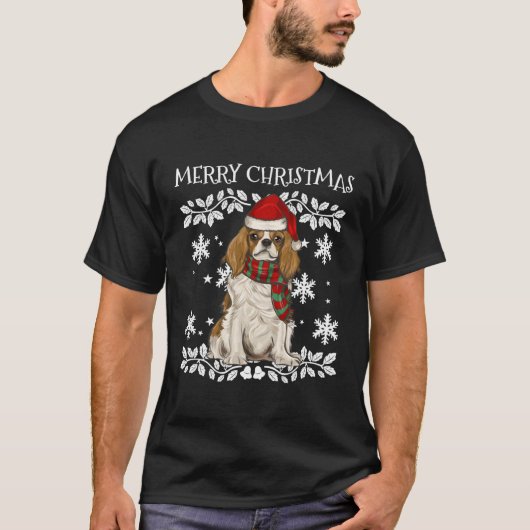 Merry Ornament Cavalier King Charles Spaniel Xmas T-Shirt (Vorderseite)