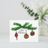 Merry Ornaments Feiertagspostkarte (Stehend Vorderseite)