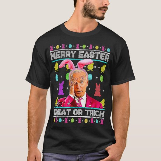 Merry Ostertrick oder behandeln Niedliche Bunny Ve T-Shirt (Vorderseite)