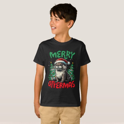 Merry Ottermas Funny Christmas Duck Lover T-Shirt (Vorne ganz)