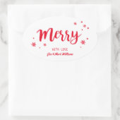 Merry Ovaler Aufkleber (Tasche)